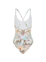 Floral Scoopneck One-Piece Swimsuit