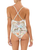 Floral Scoopneck One-Piece Swimsuit