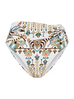 Printed High-Waist Bikini Bottom