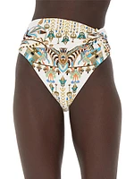 Printed High-Waist Bikini Bottom