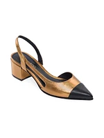 Monroe Metallic Leather Slingback Pumps