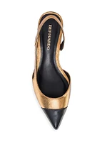 Monroe Metallic Leather Slingback Pumps