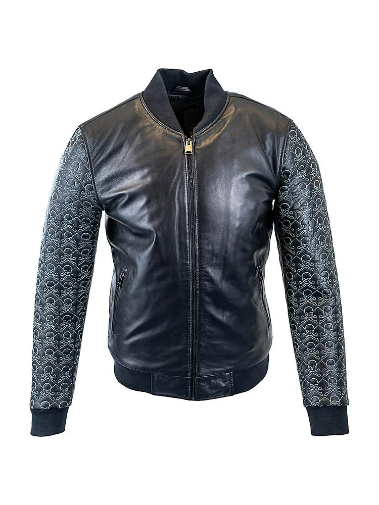 Leather Sleeve Mini Skull Jacket