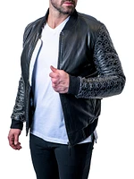 Leather Sleeve Mini Skull Jacket