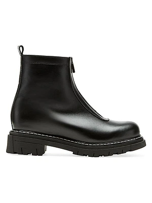 Leather Shearling-Lined Booties