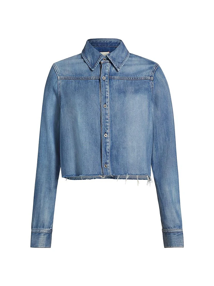 Cut-Off Cropped Denim Shirt