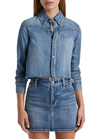 Cut-Off Cropped Denim Shirt