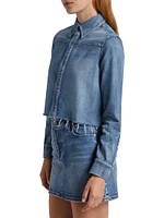 Cut-Off Cropped Denim Shirt