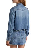 Cut-Off Cropped Denim Shirt