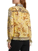 Willa Scarf-Print Silk Blouse