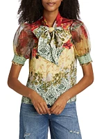 Brentley Floral Tie-Neck Blouse