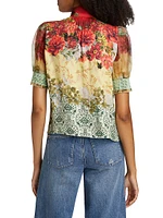 Brentley Floral Tie-Neck Blouse