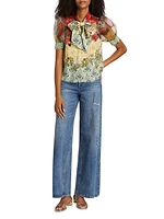 Brentley Floral Tie-Neck Blouse