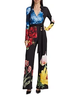 Melinda Floral Wide-Leg Wrap Jumpsuit