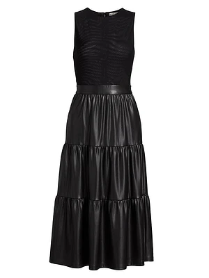 Chara Pieced Tiered Midi-Dress