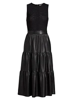 Chara Pieced Tiered Midi-Dress