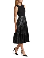 Chara Pieced Tiered Midi-Dress