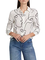 Brady Slim-Fit Button-Front Blouse