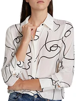 Brady Slim-Fit Button-Front Blouse