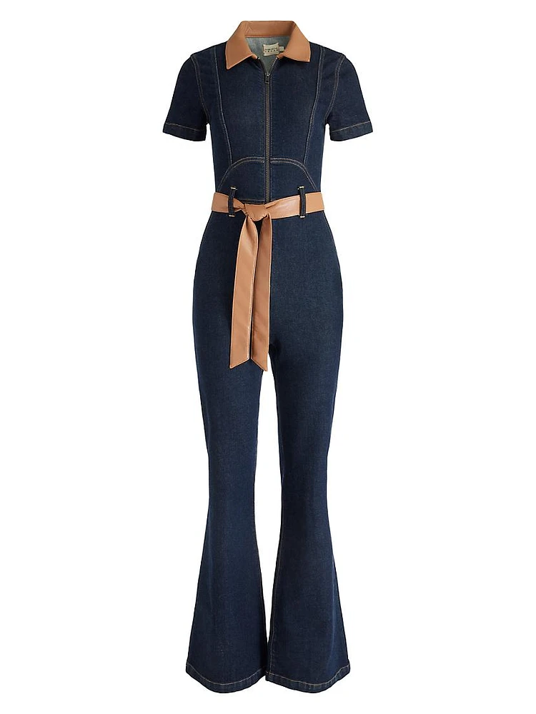 Gorgeous Denim Tie-Waist Jumpsuit