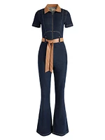 Gorgeous Denim Tie-Waist Jumpsuit