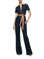 Gorgeous Denim Tie-Waist Jumpsuit