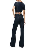 Gorgeous Denim Tie-Waist Jumpsuit