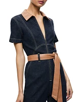 Gorgeous Denim Tie-Waist Jumpsuit