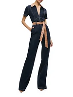 Gorgeous Denim Tie-Waist Jumpsuit