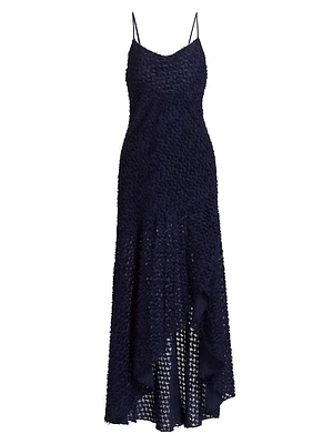 Lorena Textured High-Low Maxi Dress