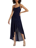 Lorena Textured High-Low Maxi Dress