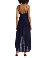 Lorena Textured High-Low Maxi Dress