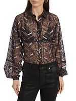 Roberta Chevron Chiffon Blouse