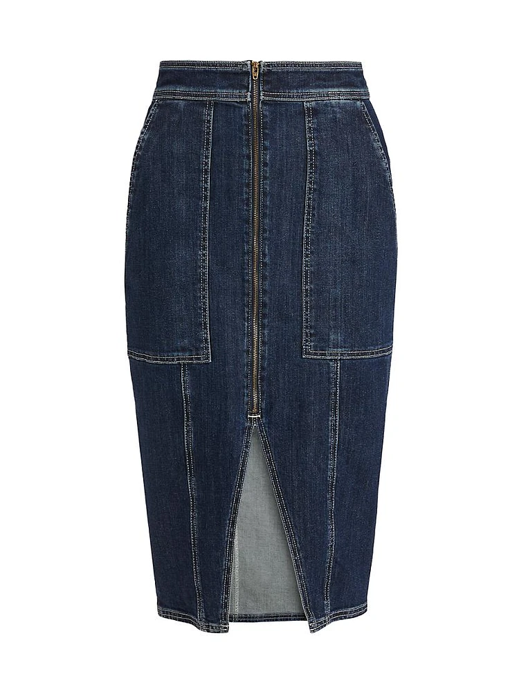 Marietta Denim Utility Midi-Skirt