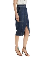 Marietta Denim Utility Midi-Skirt