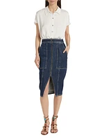 Marietta Denim Utility Midi-Skirt