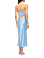 Wayfaring Mix Media Strapless Midi-Dress