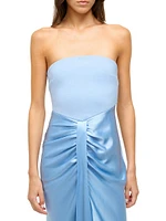 Wayfaring Mix Media Strapless Midi-Dress