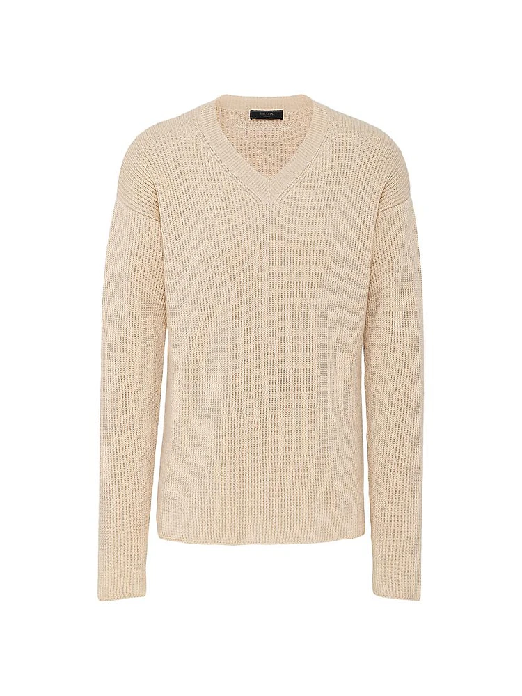 Cashmere and Linen V-Neck Sweater