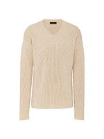 Cashmere and Linen V-Neck Sweater