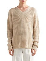 Cashmere and Linen V-Neck Sweater