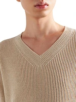 Cashmere and Linen V-Neck Sweater