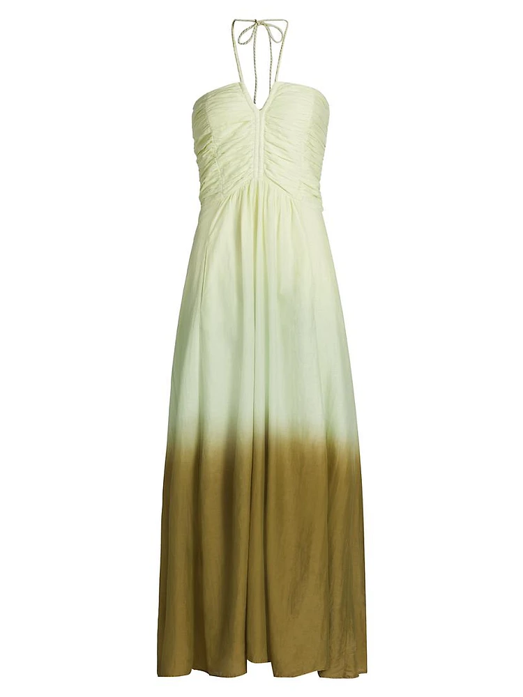 Arce Tori Ombré Cotton-Silk Maxi Dress