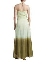 Arce Tori Ombré Cotton-Silk Maxi Dress