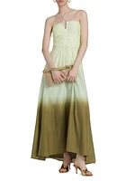 Arce Tori Ombré Cotton-Silk Maxi Dress