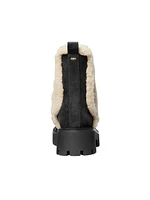 Asher Sherpa-Trimmed Suede Booties