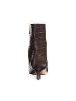 Cosmo 40MM Crocodile-Embossed Leather Booties