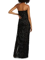 Tinsel Bustier Column Gown