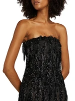 Tinsel Bustier Column Gown