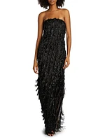 Tinsel Bustier Column Gown